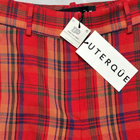 Uterque NWT Colorful Bright Plaid Pants Plaid Trouser Rare New XS 24 - Picture 5 of 10